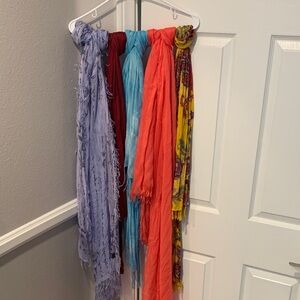 Colorful Scarf Set - Red, Blue, Orange, Yellow